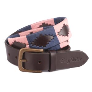 BR Polo leather belt pink-navy