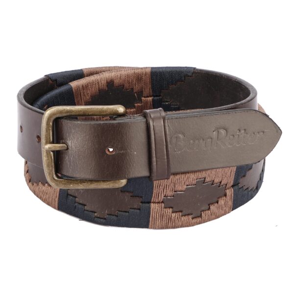 BR POLO Leather belt  brown-black